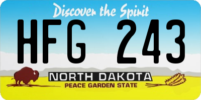 ND license plate HFG243