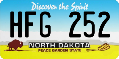 ND license plate HFG252
