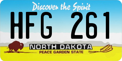 ND license plate HFG261