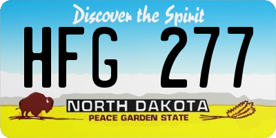 ND license plate HFG277