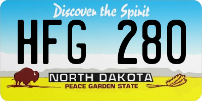 ND license plate HFG280