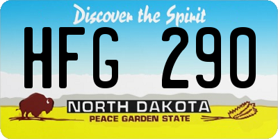 ND license plate HFG290