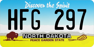 ND license plate HFG297