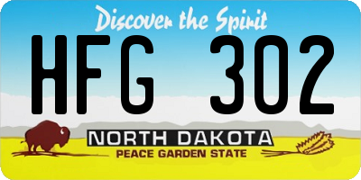 ND license plate HFG302