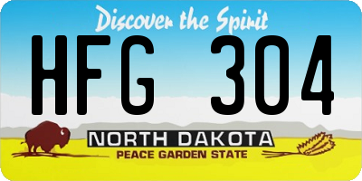 ND license plate HFG304
