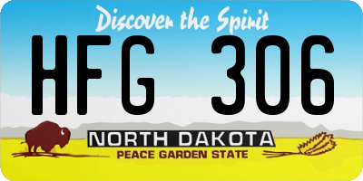 ND license plate HFG306