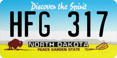 ND license plate HFG317
