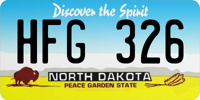 ND license plate HFG326