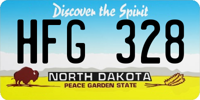 ND license plate HFG328