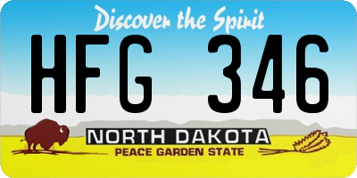 ND license plate HFG346