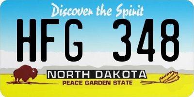 ND license plate HFG348