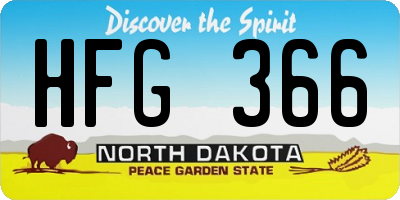 ND license plate HFG366
