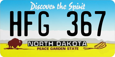 ND license plate HFG367