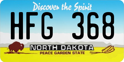 ND license plate HFG368