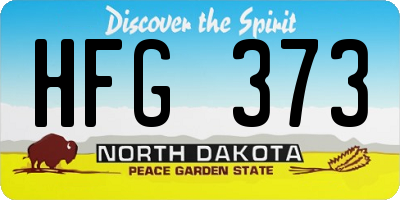 ND license plate HFG373