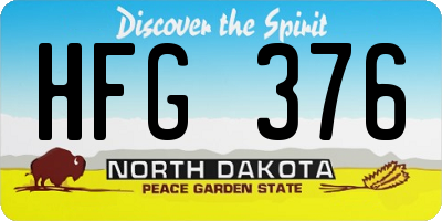 ND license plate HFG376