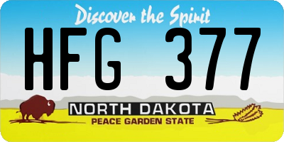 ND license plate HFG377