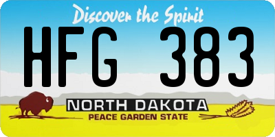 ND license plate HFG383
