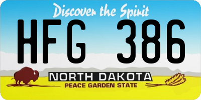 ND license plate HFG386