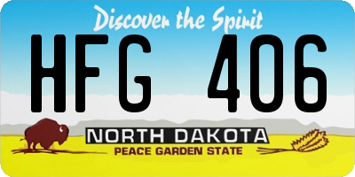 ND license plate HFG406