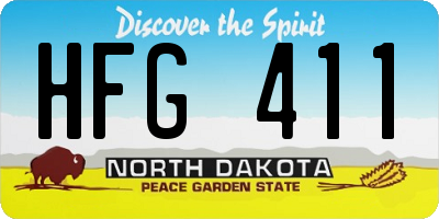 ND license plate HFG411