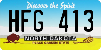 ND license plate HFG413