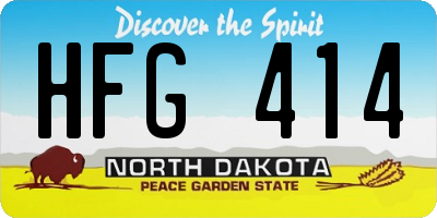 ND license plate HFG414