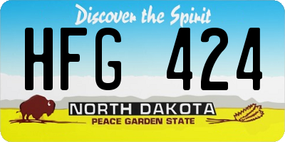 ND license plate HFG424