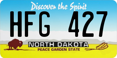 ND license plate HFG427