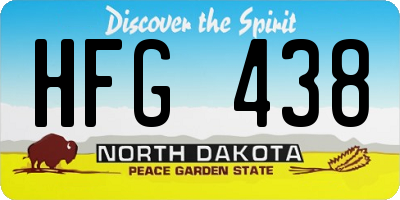 ND license plate HFG438