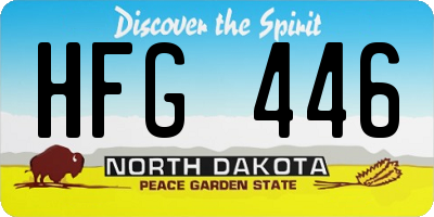 ND license plate HFG446