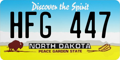 ND license plate HFG447