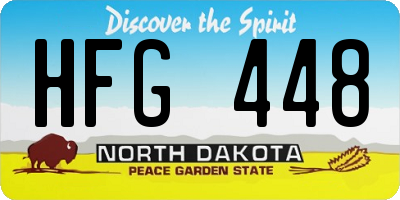 ND license plate HFG448