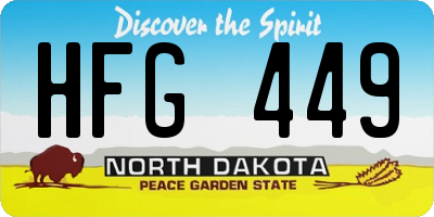 ND license plate HFG449