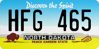 ND license plate HFG465