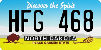 ND license plate HFG468