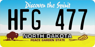 ND license plate HFG477