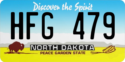 ND license plate HFG479