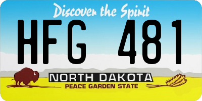ND license plate HFG481