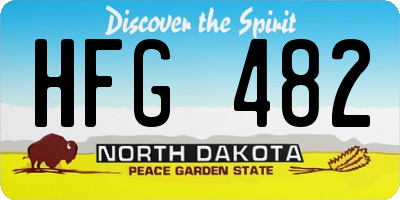ND license plate HFG482