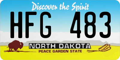 ND license plate HFG483