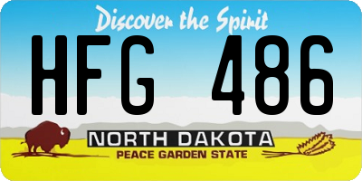 ND license plate HFG486