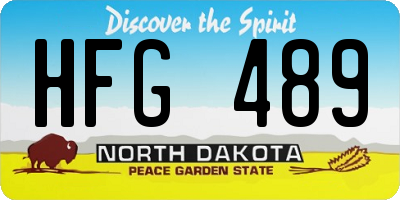ND license plate HFG489