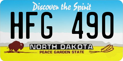 ND license plate HFG490