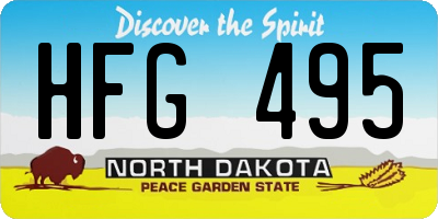 ND license plate HFG495