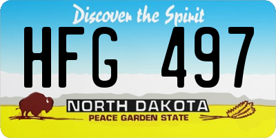 ND license plate HFG497