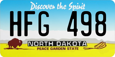 ND license plate HFG498