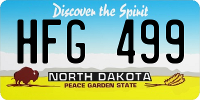 ND license plate HFG499
