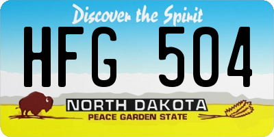 ND license plate HFG504