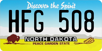 ND license plate HFG508